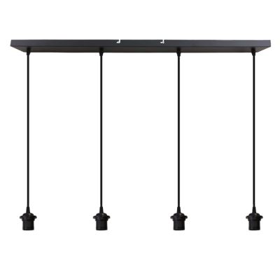Suspension sans abat-jour noire en aluminium, Rika