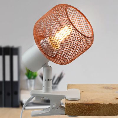 Spot à pince orange industriel, Emado, avec interrupteur