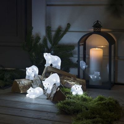 Ours polaires à LED, motifs de Noël - Lot de 5, pour usage intérieur et extérieur