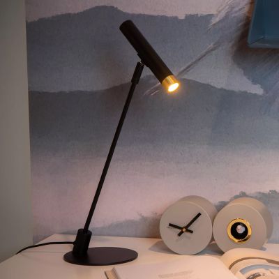 Lampe de table moderne noire, Alec, avec interrupteur