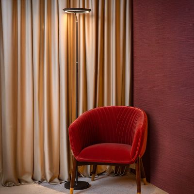 Lampadaire moderne noir, Celeste, 21W, 2700K LED, avec variateur tactile