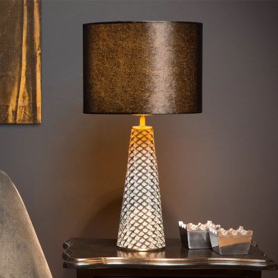 Lampe de table rétro grise, Extravaganza Velvet, avec interrupteur