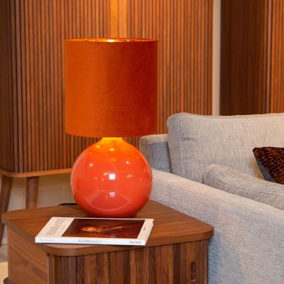Lampe de table rétro orange, Esterad, avec interrupteur
