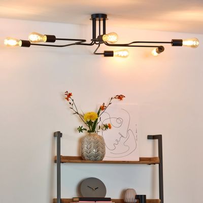 Lampe plafond classique noire, Lester
