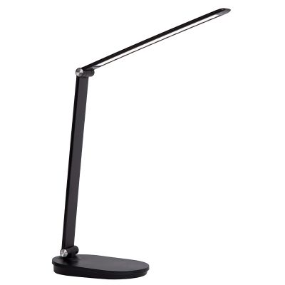 Lampe de bureau moderne noire, Aldwin, 8W, blanc chaud à froid réglable LED, avec variateur tactile