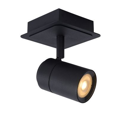 Spot plafond salle de bain moderne noir, Lennert, IP44
