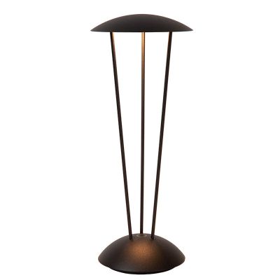 Lampe de table d'extérieur rechargeable moderne noire, Renee, 2,2W, 2700K LED, IP54, avec variateur tactile
