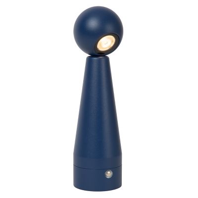 Lampe de table rechargeable moderne bleue, Ipsos, 3W, dim to warm LED, avec variateur tactile