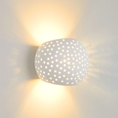 Applique up and down en plâtre blanche, Gipsy