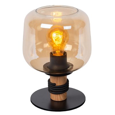 Lampe de table rétro ambre, Ilona, avec interrupteur