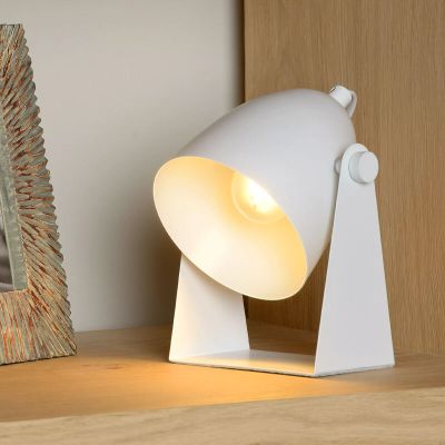Lampe de table moderne blanche, Chago, avec interrupteur