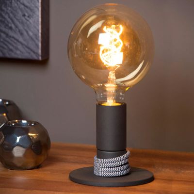 Lampe de table moderne noire, Marit, avec interrupteur