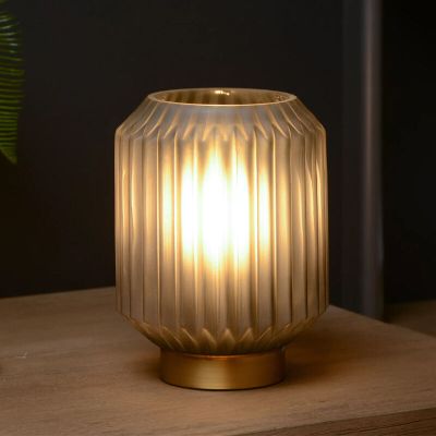 Lampe de table classique dorée, Sueno, avec interrupteur