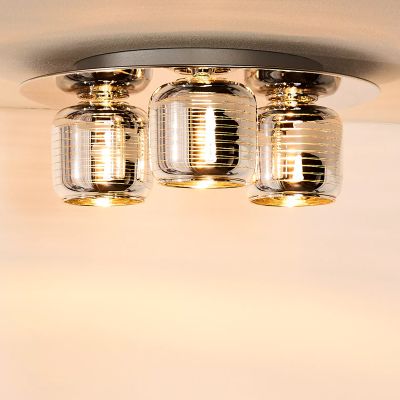 Lampe plafond moderne chromée, Eryn