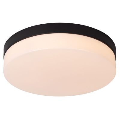 Plafonnier salle de bain en plastique noir, Biskit, 18W, 2700K LED, IP44