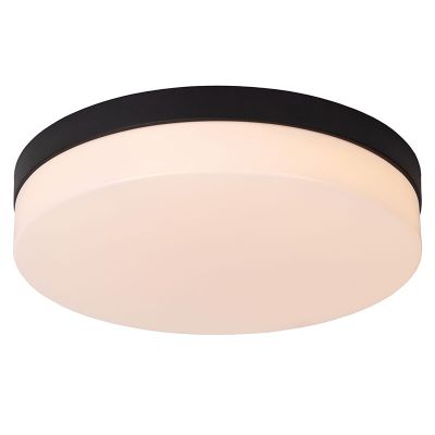 Plafonnier salle de bain en plastique noir, Biskit, 24W, 2700K LED, IP44