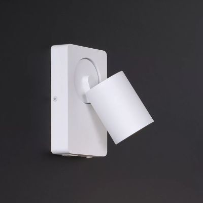 Spot mural moderne blanc, Nigel, avec interrupteur