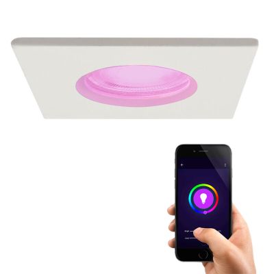 Spot encastré connecté blanc moderne, Jule, IP65, 4,5W, RGBW