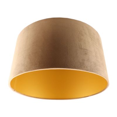 Abat-jour en velours d'or Milene, Tissu, moderne