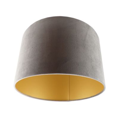 Abat-jour en velours d'or Madelyn, Tissu, moderne