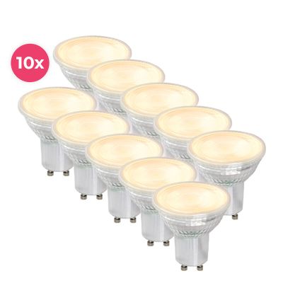 10-pack transparent LED GU10 place Antonie, 3 Watt 2700K (Blanc Chaud)