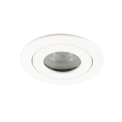 Spot encastré salle de bain blanc en aluminium, Dorx, IP44