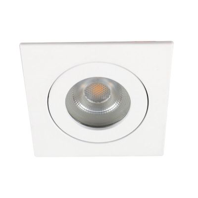 Spot encastré salle de bain blanc en aluminium, Dorx, IP44