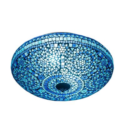 Lampe plafond orientale bleue mosaïque, Louay