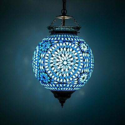 Suspension orientale bleue mosaïque, Aziza