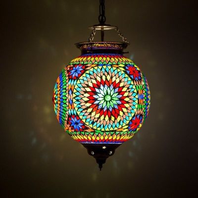 Suspension orientale multicolore mosaïque, Aziza