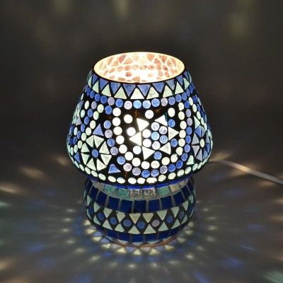 Lampe de table orientale bleue mosaïque, Rachel