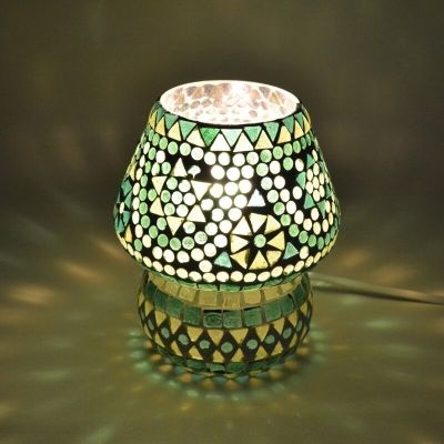 Lampe de table orientale verte mosaïque, Rachel