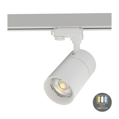 Spot blanc triphasé Rozina, 10W, interrupteur blanc, dimmable, Pro