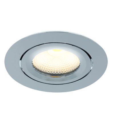 Spot encastré chromé avec 12V transformateur, Wimke, 5W, 2700K LED, IP44