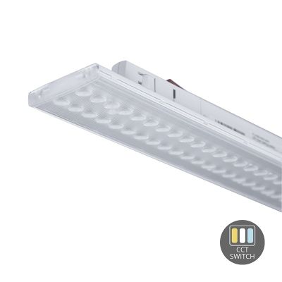 Luminaire sur rail triphasé blanc Tora, 35W, interrupteur blanc, 60 cm, Pro