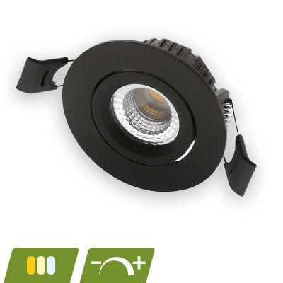 Mini spot encastrable en aluminium noir, Phyllis, 5W, white switch LED, IP65