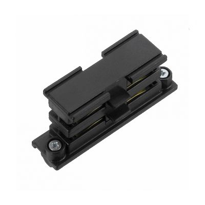 Connecteur interne en forme de I pour éclairage sur rail triphasé, noir, Pro