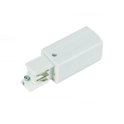 Connecteur d'alimentation pour éclairage sur rail triphasé, droite, blanc, Pro
