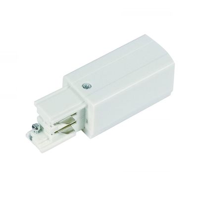 Connecteur d'alimentation pour éclairage sur rail triphasé, gauche, blanc, Pro