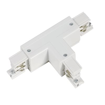 Connecteur en forme de T pour éclairage sur rail triphasé, droite 2, blanc, Pro