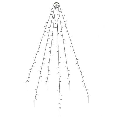 Éclairage extérieur mât, 192 LED, 6 brins de 2m, sans mât