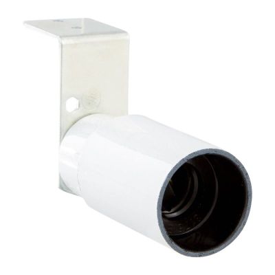 Raccord E14 avec support à angle droit, blanc