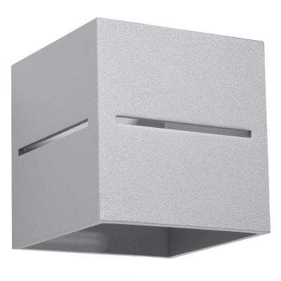 Applique up and down en aluminium grise, Jacky