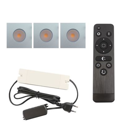 3 spots encastrés veranda carrés chromé Dico, IP65, avec kit de connexion et télécommande