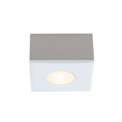 Spot en saillie veranda carré blanc Fredo, IP44, gradable