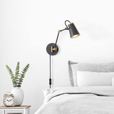 Applique murale moderne noire, Skals, avec interrupteur