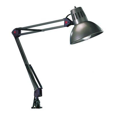 Lampe de bureau en métal grise, Kinshasa, avec interrupteur