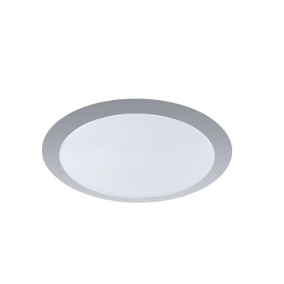 Lampe plafond en plastique argentée, Ramsgate, 12W, 3000K LED
