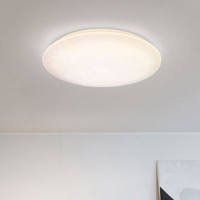 Lampe plafond en plastique blanche, Yafu, 80W, blanc chaud à froid réglable LED, avec télécommande