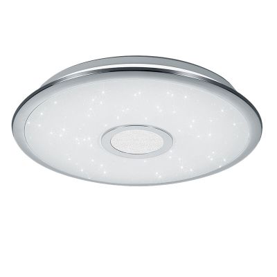 Lampe plafond en plastique chromée, Yailee, 30W, blanc chaud à froid réglable LED, avec télécommande